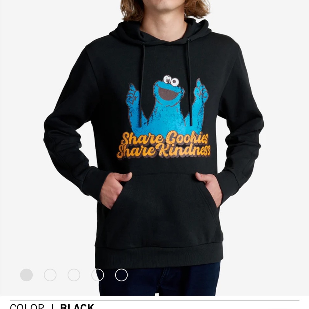 KENNETH COLE X SESAME STREET ADULT COOKIE MONSTER ORGANIC HOODIE